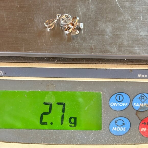 VTG Sterling Silver 925 Cubic Zirconia Bezel Set Bow Pendant Size 1.25" Length - Picture 13 of 13